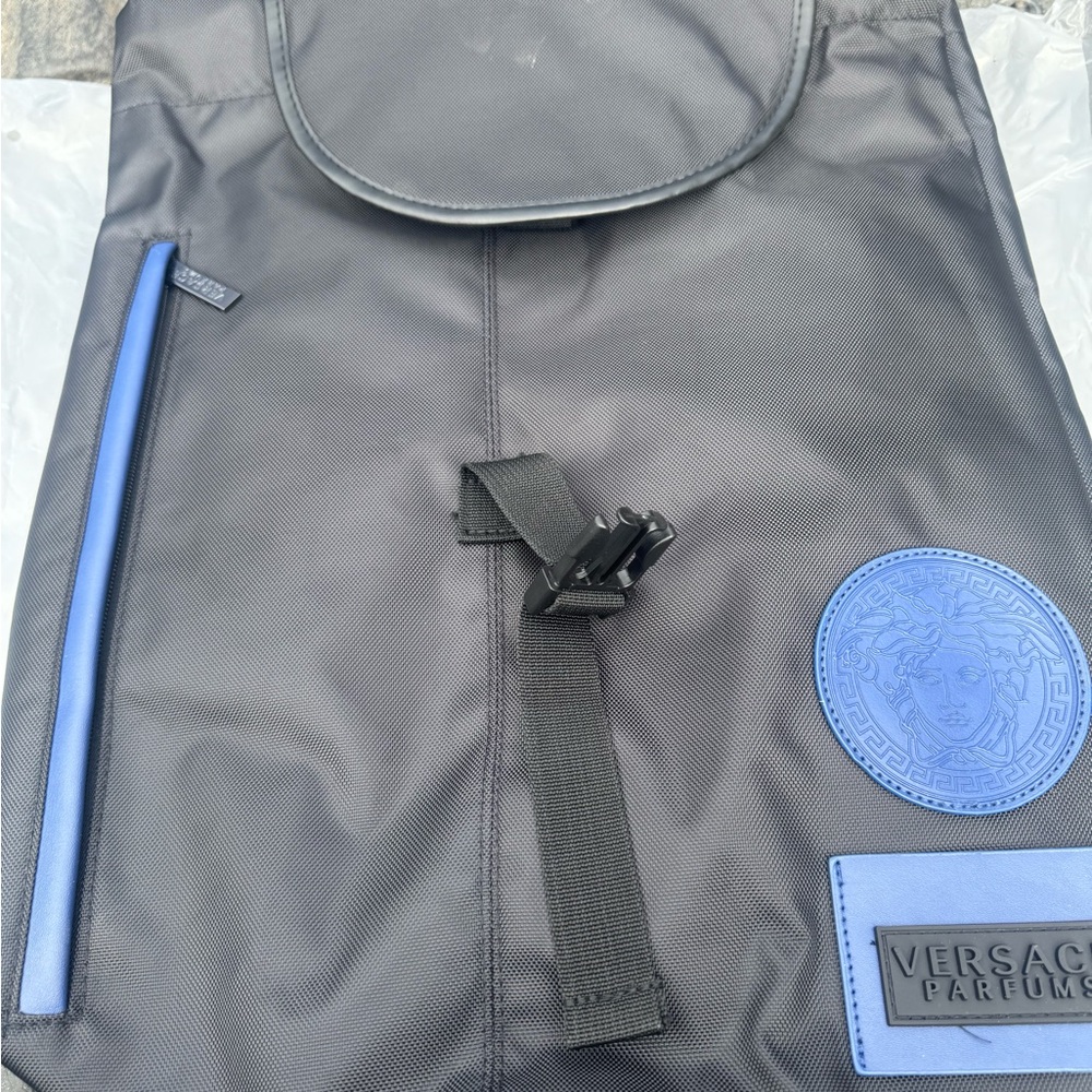 Versace Gray and Blue Interior Backpack